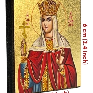 Magnet icon of Saint Alexandra, sideview and scale
