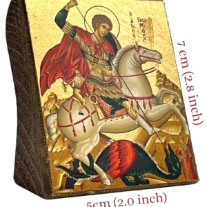 Icon of Saint George Freestanding S Series Sideview and Size, Spiritual Artwork