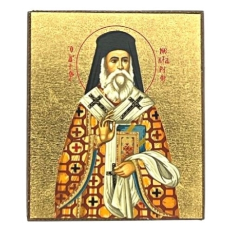 Icon of Saint Nektarios S Series Freestanding, Spiritual Artwork