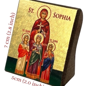 Icon of Saint Sophia S Series Freestanding Sideview and Size, Spiritual Artwork