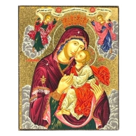 Icon of Virgin Mary Glykofilousa - Sweet Kissing Freestanding S Series, Spiritual Artwork