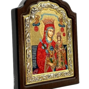 Icon of Virgin Mary of Roses C Series Sideview, Spiritual Artwork