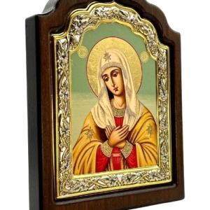 Icon of Virgin Mary Praying C Series Sideview, Spiritual Artwork