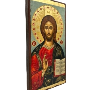 Icon of Christ of Kazan Pantocrator SW Series (Narrow Style) Side view, Religious Artwork