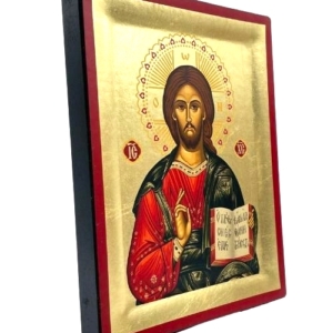 Icon of Jesus Christ of Kazan Pantocrator S Series Side view and Size, Spiritual Artwork