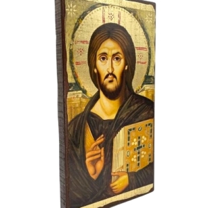 Icon of Christ Pantocrator of Sinai SW Series (Narrow Style) Side view, Orthodox Artwork