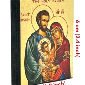 Icon of Holy Family Magnet S Series Sideview and Size, Spiritual Artwork