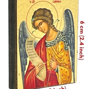 Icon of Archangel Gabriel Magnet S Series Sideview and Size, Spiritual Artwork