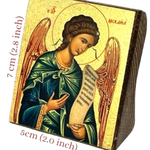 Icon of Archangel Michael S Series Freestanding Sideview and Size, Spiritual Artwork