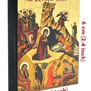 Icon of The Nativity Magnet S Series Sideview and Size, Spiritual Artwork
