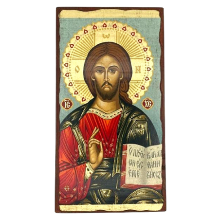 Icon of Christ of Kazan Pantocrator SW Series (Narrow Style), Spiritual Artwork