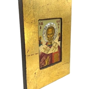 Icon of Saint Nicolaos FS Series Sideview and Size, Spiritual Artwork
