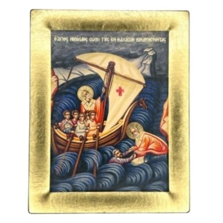 Icon of The Miracle of Saint Nicolaos S Series, Religious Artwork
