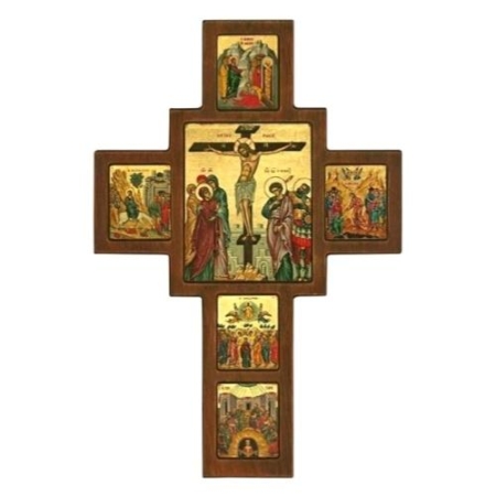 Icon of The Crucifixion Scenes of His Life E Series, Spiritual Artwork