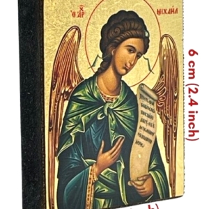 Icon of Archangel Michael Magnet S Series Sideview and Size, Spiritual Artwork