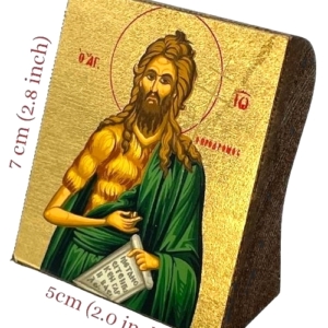 Icon of Saint John the Baptist S Series Sideview and Size, Spiritual Artwork