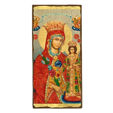 Icon of Virgin Mary of Roses SW Series (Narrow Style), Spiritual Artwork