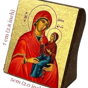 Icon of Saint Anna, Mother of the Blessed Virgin Mary S Series Sideview and Size, Spiritual Artwork