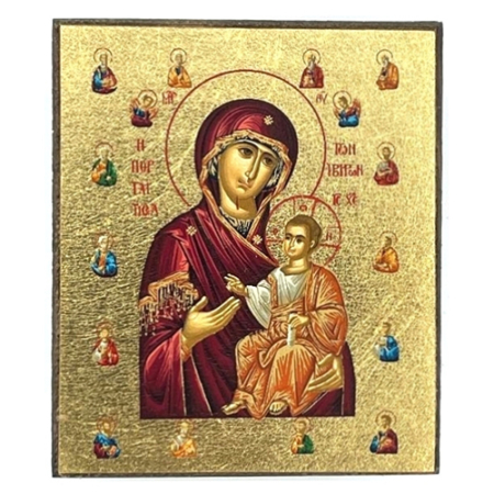 Icon of Virgin Mary Portaitissa S Series Freestanding, Spiritual Artwork
