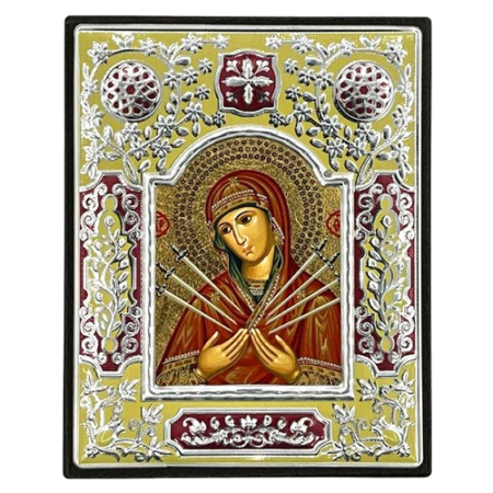 Icon of Virgin with Seven Swords ME Series, Spiritual Artwork