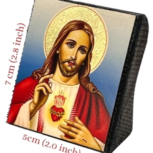 Icon of Sacred Heart of Jesus Christ S Series Freestanding Sideview and Size, Spiritual Artwork