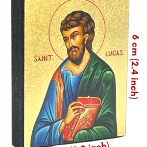 Icon of Saint Lucas Magnet S Series Sideview and Size, Spiritual Artwork