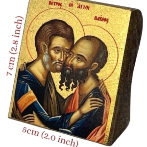 Icon of Saints Peter and Paul S Series Freestanding Sideview and Size, Spiritual Artwork