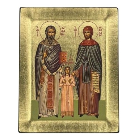 Icon of Saints Raphael Nicolaos and Irene S Series, Religious Artwork