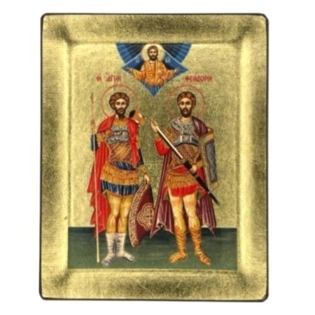 Icon of Saints Theodoroi S Series, Religious Artwork