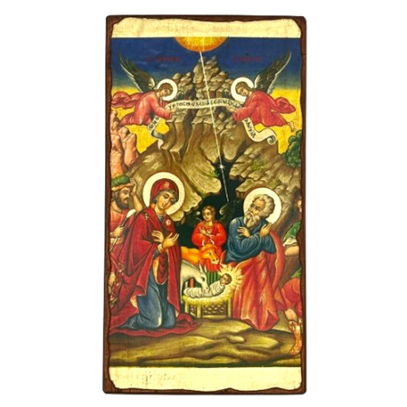 Icon of The Birth of Jesus Christ SW Series (Narrow Style), Spiritual Artwork