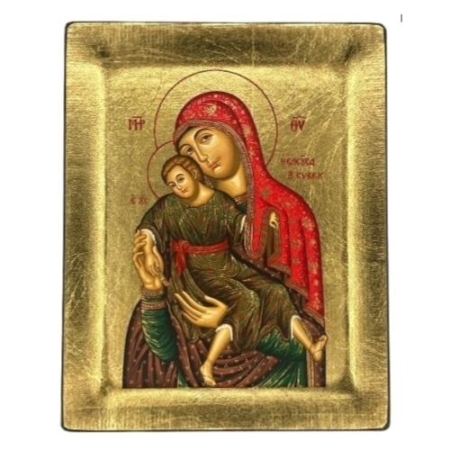 Icon of Virgin Mary Eleousa - Mercy Giving of Kykkos S Series, Religious Artwork