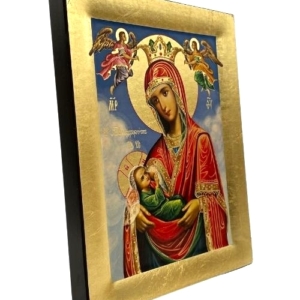 Icon of Virgin Mary of Galaktotrofoussa S Series Sideview and Size, Religious Artwork