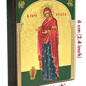 Icon of Virgin Mary Gerontissa Magnet S Series Sideview and Size, Spiritual Artwork