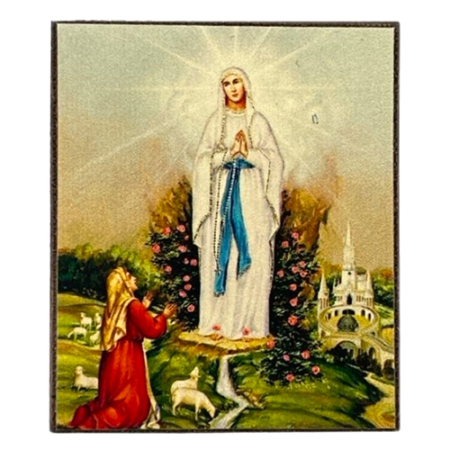 Icon of Virgin Mary - Lady of Lourdes S Series Freestanding, Spiritual Artwork