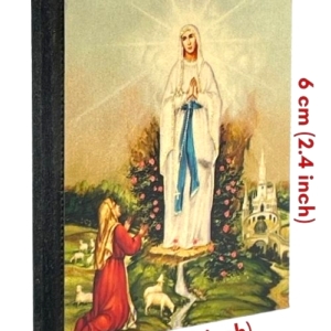 Icon of Virgin Mary - Lady of Lourdes Magnet S Series Sideview and Size, Spiritual Artwork