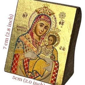 Icon of Virgin Mary of Bethlehem S Series Freestanding Sideview and Size, Spiritual Artwork