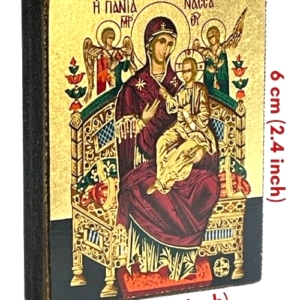Icon of Virgin Mary Pantanassa Magnet S Series Sideview and Size, Spiritual Artwork