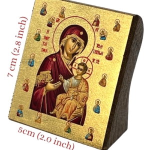 Icon of Virgin Mary Portaitissa S Series Freestanding Sideview and Size, Spiritual Artwork