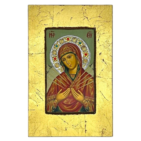 Icon of Virgin Mary with Seven Swords FS Series, Religious Artwork