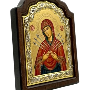 Icon of Virgin with Seven Swords C Series Sideview, Spiritual Artwork