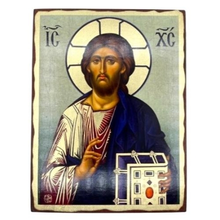 Icon of Jesus Christ from the Holy Monastery of Vatopedi SW Series (Standard Style), Spiritual Artwork