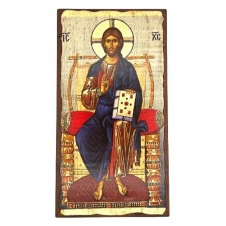 Icon of Jesus Christ Pantocrator SW Series (Narrow Style), Spiritual Artwork