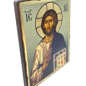 Icon of Jesus Christ from the Holy Monastery of Vatopedi SW Series (Standard Style), Side view, Orthodox Artwork