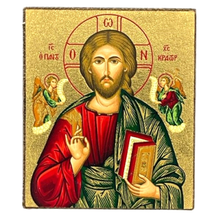 Icon of Jesus Christ Pantocrator S Series Freestanding, Spiritual Artwork