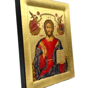 Icon of Jesus Christ Pantocrator S Series Side view and Size, Spiritual Artwork
