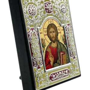 Icon of Jesus Christ Pantocrator ME Series Sideview, Religious Artwork