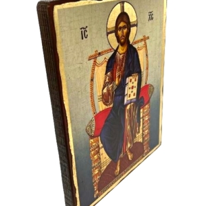 Icon of Jesus Christ Pantocrator SW Series Side view and Size, Orthodox Artwork