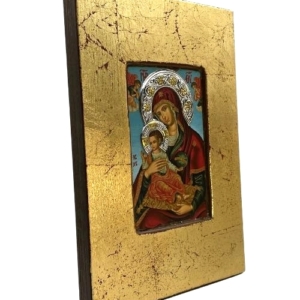Icon of Virgin Mary Vrefokratousa - Child Holding FS Series Sideview and Size, Religious Artwork