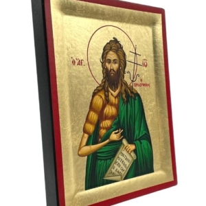 Icon of Saint John the Baptist S Series Sideview and Size, Christian Artwork