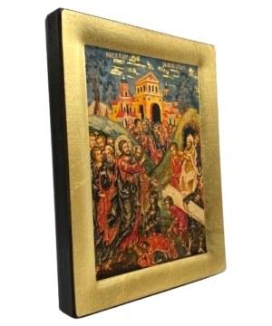 Icon of Rising of Lazarus S Series Sideview and Size, Religious Artwork